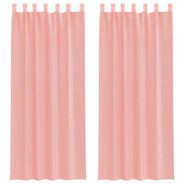 vidaXL Κουρτίνες Voile με Θηλιές 2 τεμ. Ροζ 140x260cm