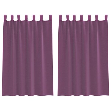 vidaXL Κουρτίνες Voile με Θηλιές 2 τεμ. Μωβ 140x175cm