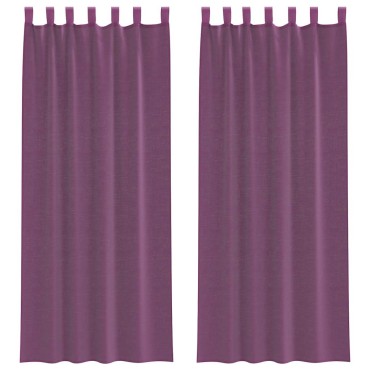 vidaXL Κουρτίνες Voile με Θηλιές 2 τεμ. Μωβ 140x260cm