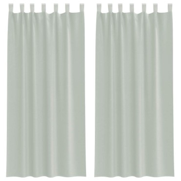 vidaXL Κουρτίνες Voile με Θηλιές 2 τεμ. Ανοιχτό Γκρι 140x245cm