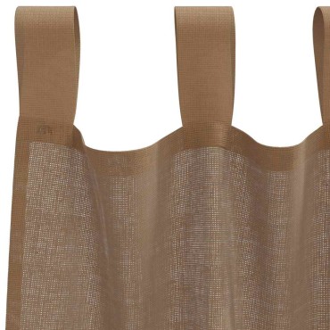vidaXL Κουρτίνες Voile με Θηλιές 2 τεμ. Ανοιχτό Καφέ 140x140cm