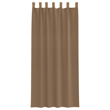 vidaXL Κουρτίνες Voile με Θηλιές 2 τεμ. Ανοιχτό Καφέ 140x245cm