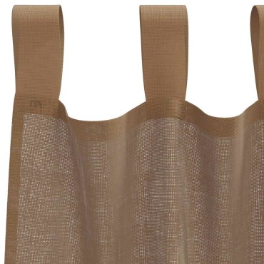 vidaXL Κουρτίνες Voile με Θηλιές 2 τεμ. Ανοιχτό Καφέ 140x245cm