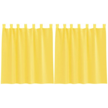 vidaXL Κουρτίνες Voile με Θηλιές 2 τεμ. Κίτρινες 140x140cm