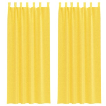 vidaXL Κουρτίνες Voile με Θηλιές 2 τεμ. Κίτρινες 140x260cm
