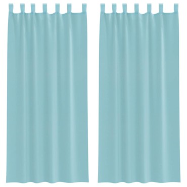 vidaXL Κουρτίνες Voile με Θηλιές 2 τεμ. Τυρκουάζ 140x225cm