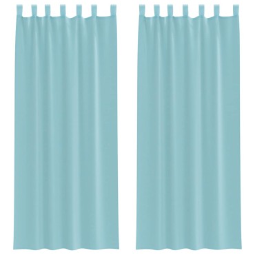 vidaXL Κουρτίνες Voile με Θηλιές 2 τεμ. Τυρκουάζ 140x260cm