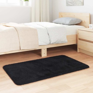 vidaXL Χαλί Shaggy με Ψηλό Πέλος «NAVARRA» Μαύρο 60x100cm Πολυεστέρας