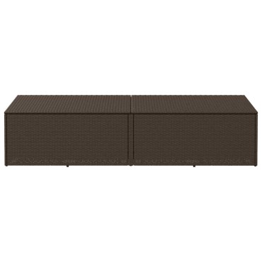 vidaXL Κουτί Αποθήκευσης Κήπου Καφέ 220x50x58cm από Συνθετικό Ρατάν 1 τεμ.
