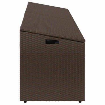 vidaXL Κουτί Αποθήκευσης Κήπου Καφέ 220x50x58cm από Συνθετικό Ρατάν 1 τεμ.