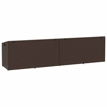 vidaXL Κουτί Αποθήκευσης Κήπου Καφέ 220x50x58cm από Συνθετικό Ρατάν 1 τεμ.