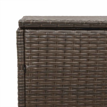 vidaXL Κουτί Αποθήκευσης Κήπου Καφέ 220x50x58cm από Συνθετικό Ρατάν 1 τεμ.