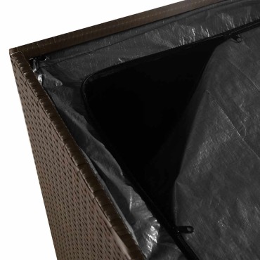 vidaXL Κουτί Αποθήκευσης Κήπου Καφέ 220x50x58cm από Συνθετικό Ρατάν 1 τεμ.