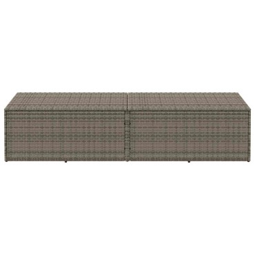 vidaXL Κουτί Αποθήκευσης Κήπου Γκρι 220x50x58cm από Συνθετικό Ρατάν 1 τεμ.