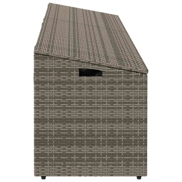 vidaXL Κουτί Αποθήκευσης Κήπου Γκρι 220x50x58cm από Συνθετικό Ρατάν 1 τεμ.