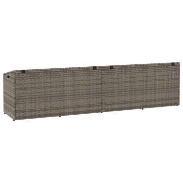 vidaXL Κουτί Αποθήκευσης Κήπου Γκρι 220x50x58cm από Συνθετικό Ρατάν 1 τεμ.
