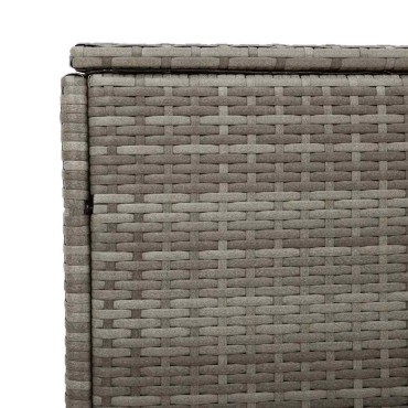 vidaXL Κουτί Αποθήκευσης Κήπου Γκρι 220x50x58cm από Συνθετικό Ρατάν 1 τεμ.