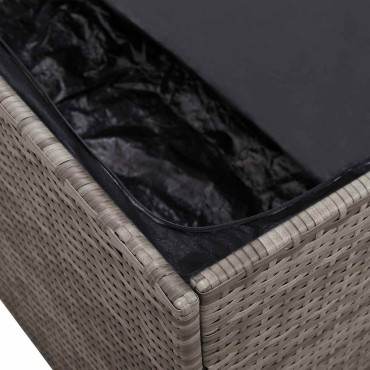 vidaXL Κουτί Αποθήκευσης Κήπου Γκρι 220x50x58cm από Συνθετικό Ρατάν 1 τεμ.