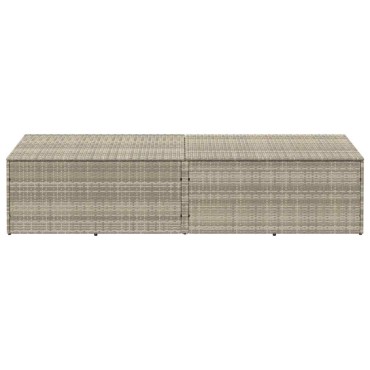 vidaXL Κουτί Αποθήκευσης Κήπου Ανοιχτό Γκρι 220x50x58cm από Συνθετικό Ρατάν 1 τεμ.