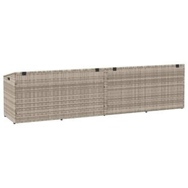 vidaXL Κουτί Αποθήκευσης Κήπου Ανοιχτό Γκρι 220x50x58cm από Συνθετικό Ρατάν 1 τεμ.