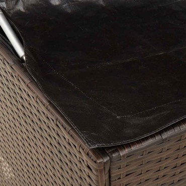 vidaXL Κουτί Μαξιλαριών Εξωτερικού Χώρου Καφέ 100x55x55,5cm από Συνθετικό Ρατάν