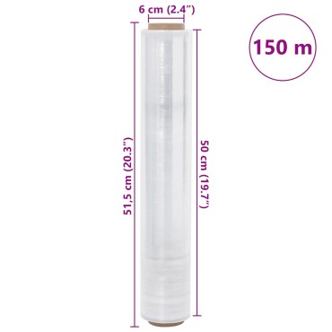 vidaXL Ελαστική Μεμβράνη 2 τεμ. Διαφανής 17 μm 50 εκ. x 150 μ