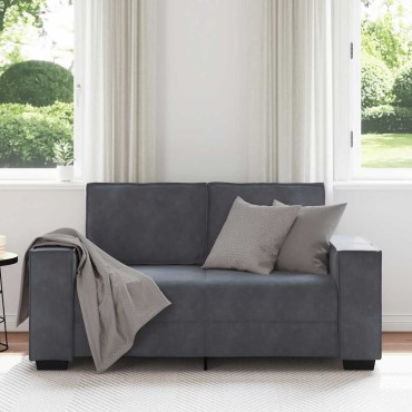 vidaXL Διθέσιος Καναπές Σκούρο Γκρι 160x78x84cm Βελούδο