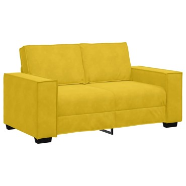vidaXL Διθέσιος Καναπές Κίτρινος Βελούδινος 160x78x84cm