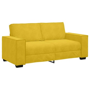 vidaXL Διθέσιος Καναπές Κίτρινος Βελούδινος 180x78x84cm