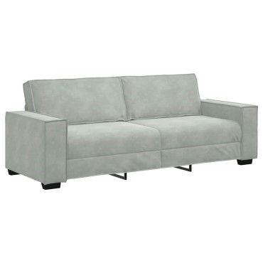 vidaXL Τριθέσιος Καναπές Ανοιχτό Γκρι 220x78x84cm Βελούδο
