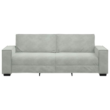 vidaXL Τριθέσιος Καναπές Ανοιχτό Γκρι 220x78x84cm Βελούδο
