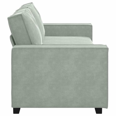 vidaXL Τριθέσιος Καναπές Ανοιχτό Γκρι 220x78x84cm Βελούδο