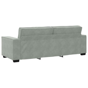 vidaXL Τριθέσιος Καναπές Ανοιχτό Γκρι 220x78x84cm Βελούδο