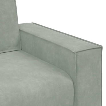 vidaXL Τριθέσιος Καναπές Ανοιχτό Γκρι 220x78x84cm Βελούδο