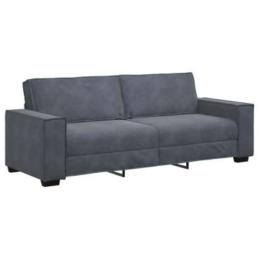 vidaXL Τριθέσιος Καναπές Σκούρο Γκρι 220x78x84cm Βελούδο