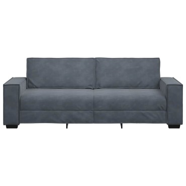 vidaXL Τριθέσιος Καναπές Σκούρο Γκρι 220x78x84cm Βελούδο