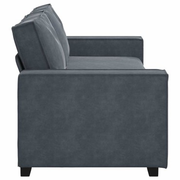 vidaXL Τριθέσιος Καναπές Σκούρο Γκρι 220x78x84cm Βελούδο