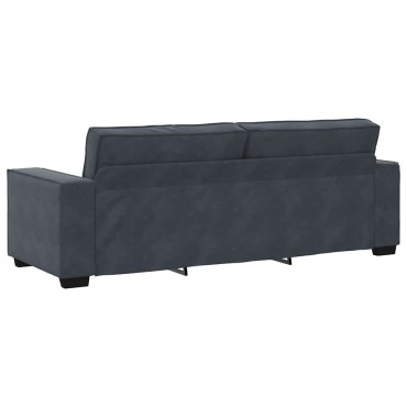 vidaXL Τριθέσιος Καναπές Σκούρο Γκρι 220x78x84cm Βελούδο