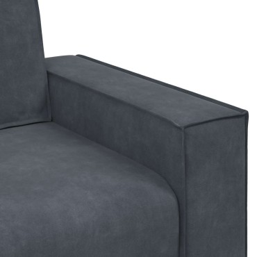 vidaXL Τριθέσιος Καναπές Σκούρο Γκρι 220x78x84cm Βελούδο