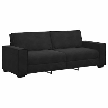 vidaXL Τριθέσιος Καναπές Μαύρος Βελούδινος 220x78x84cm