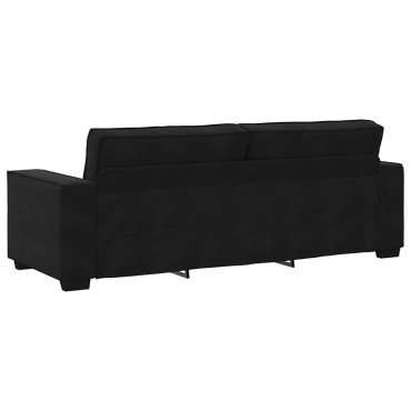 vidaXL Τριθέσιος Καναπές Μαύρος Βελούδινος 220x78x84cm