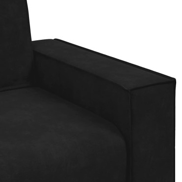 vidaXL Τριθέσιος Καναπές Μαύρος Βελούδινος 220x78x84cm