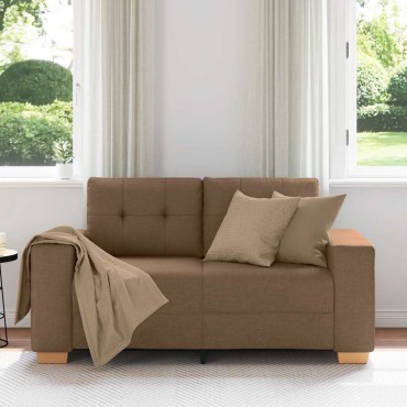vidaXL Καναπές Διθέσιος Καφέ 160x77x82cm Ύφασμα 1 τεμ.