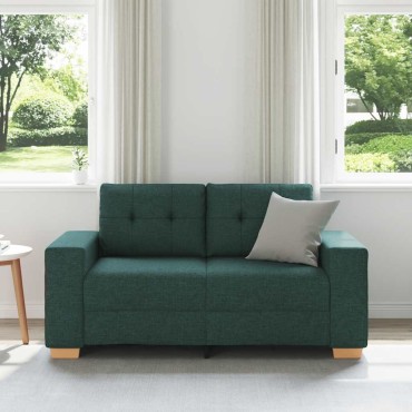 vidaXL Καναπές-Διθέσιος Σκούρο Πράσινο 160x77x82cm Ύφασμα