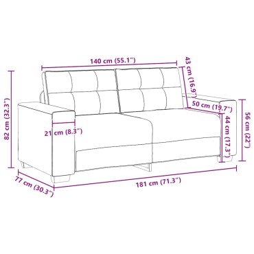 vidaXL Καναπές-Διθέσιος Ανοιχτό Γκρι 180x77x82cm Ύφασμα