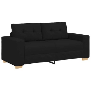 vidaXL Καναπές Διθέσιος Μαύρος 180x77x82cm από Ύφασμα 1 τεμ.