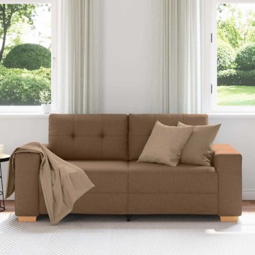 vidaXL Καναπές Διθέσιος Καφέ 180x77x82cm Ύφασμα 1 τεμ.