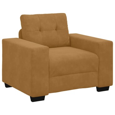 vidaXL Πολυθρόνα Καφέ Βελούδινη 100x78x80cm 1 τεμ. Γωνιακός