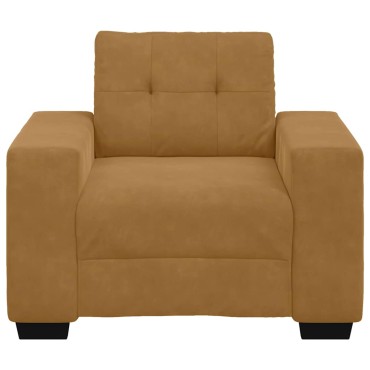 vidaXL Πολυθρόνα Καφέ Βελούδινη 100x78x80cm 1 τεμ. Γωνιακός