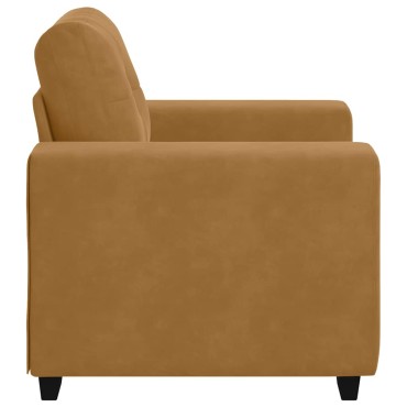 vidaXL Πολυθρόνα Καφέ Βελούδινη 100x78x80cm 1 τεμ. Γωνιακός